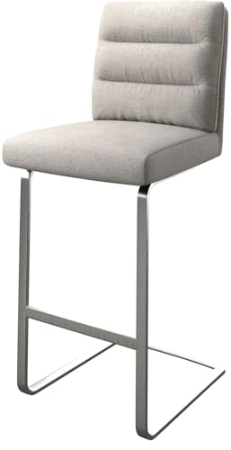 Barstuhl Pela-Flex Freischwinger flach Edelstahl Stripes Hellgrau von DELIFE
