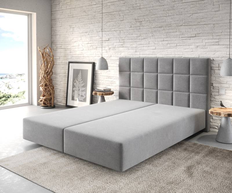 Boxspringgestell Dream-Fine 160x200 cm Mikrofaser Grau von DELIFE
