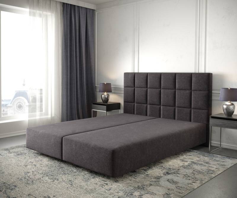 Boxspringgestell Dream-Fine 160x200 cm Mikrofaser Schwarz von DELIFE