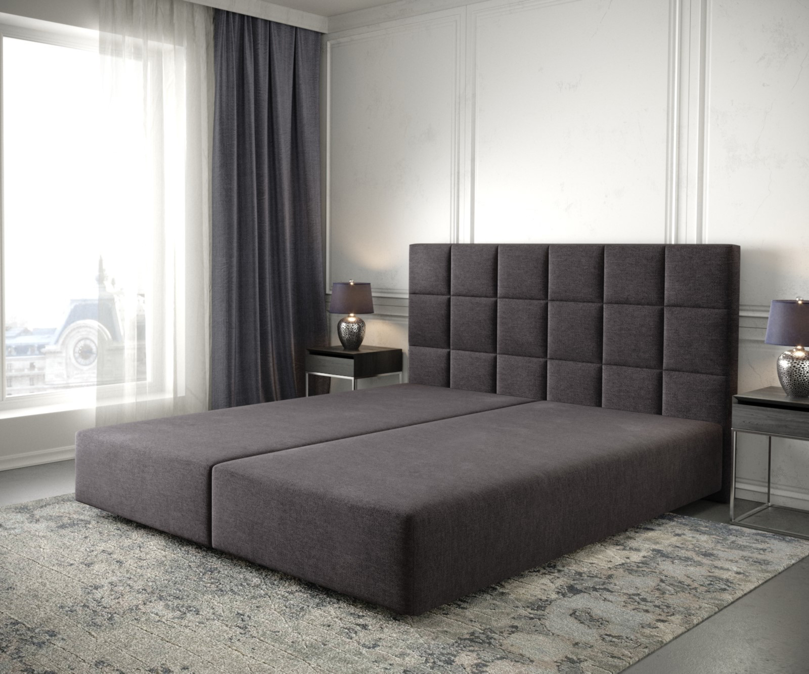 Boxspringgestell Dream-Fine 180x200 cm Mikrofaser Schwarz von DELIFE