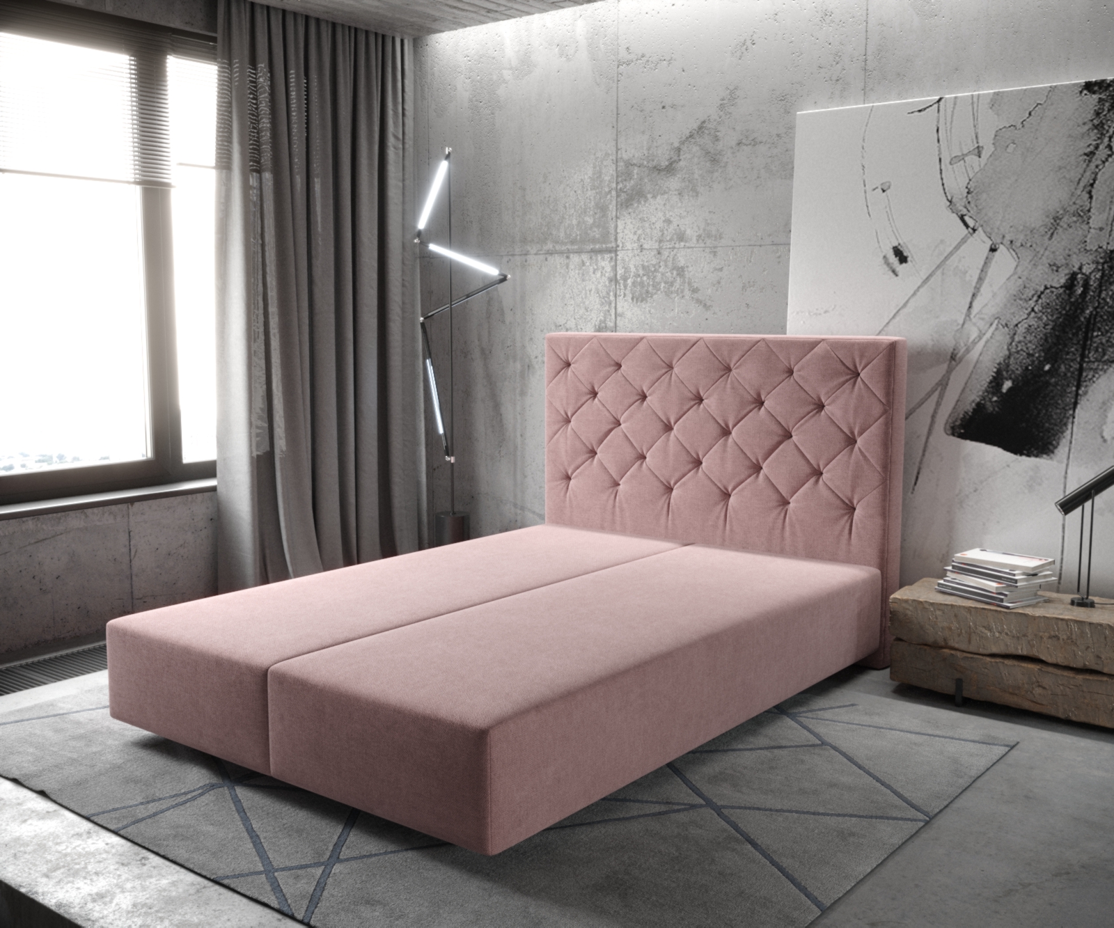 Boxspringgestell Dream-Great 140x200 cm Mikrofaser Rosé von DELIFE