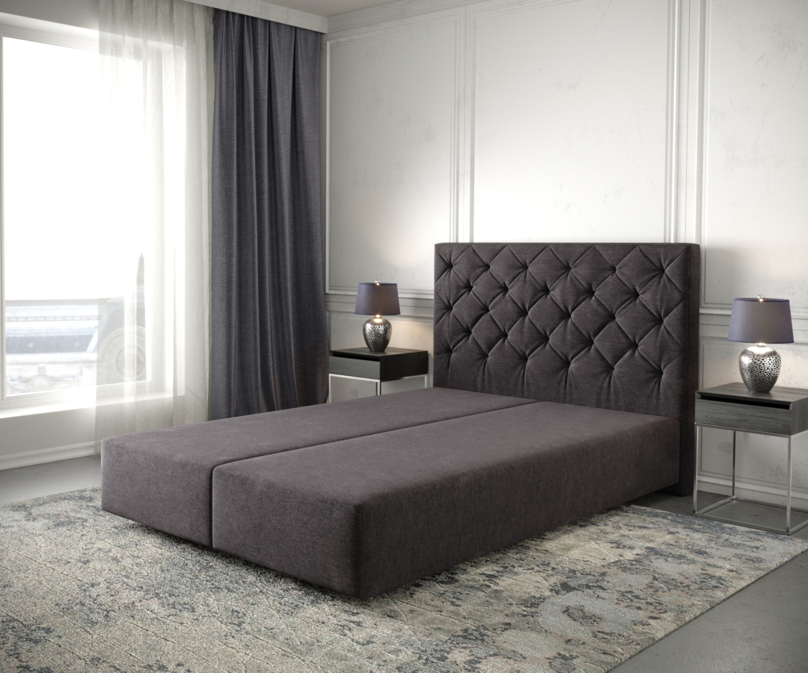 Boxspringgestell Dream-Great 160x200 cm Mikrofaser Schwarz von DELIFE