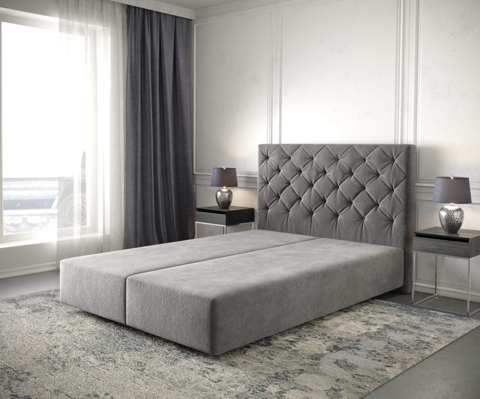 Boxspringgestell Dream-Great 160x200 cm Mikrofaser Taupe von DELIFE