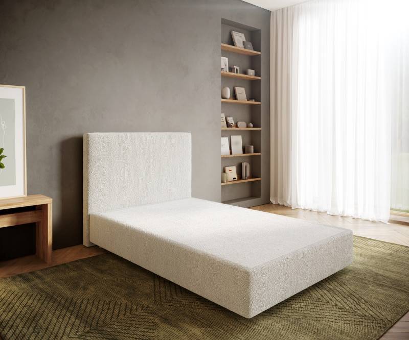 Boxspringgestell Dream-Well 120x200 cm Bouclé Creme-Weiß von DELIFE