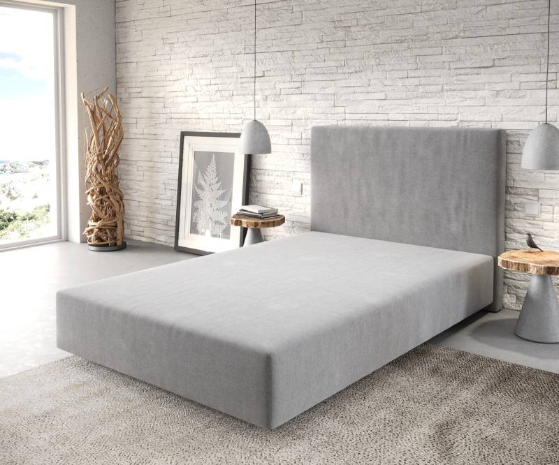 Boxspringgestell Dream-Well 120x200 cm Mikrofaser Grau von DELIFE