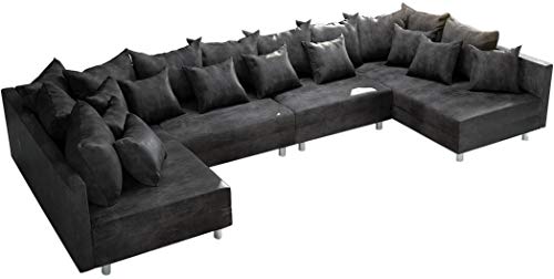 DELIFE Couch Clovis XL Anthrazit Antik Optik Wohnlandschaft Modulsofa von DELIFE