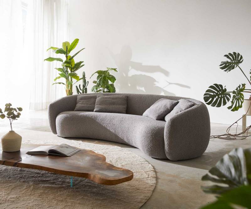 DELIFE 3-Sitzer Larna, Bouclé Silbergrau 260x120 cm 3-Sitzer von DELIFE
