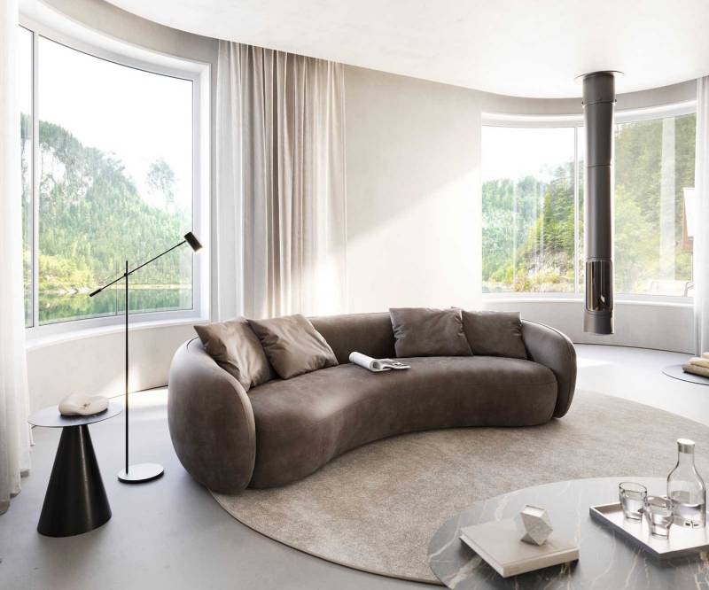 DELIFE 3-Sitzer Larna, Mikrofaser Taupe Vintage 260x120 cm 3-Sitzer von DELIFE