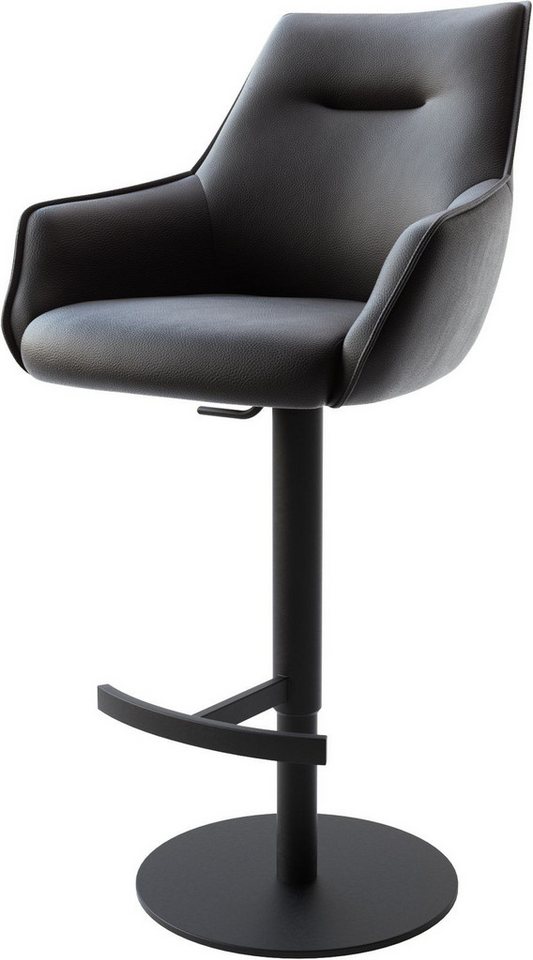 DELIFE Barhocker Alja-Flex, Drehfuß höhenverstellbar Metall Schwarz Echt-Leder Schwarz drehbar Tas DELIFE Barhocker Alja-Flex, Drehfuß höhenverstellbar Metall Schwarz Echt-Leder Schwarz drehbar Tas von DELIFE