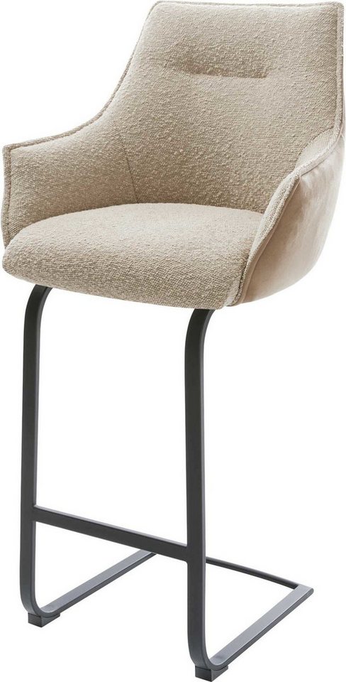 DELIFE Barhocker Alja-Flex, Freischwinger flach Metall Schwarz Materialmix Mikrofaser Schlamm / Bo DELIFE Barhocker Alja-Flex, Freischwinger flach Metall Schwarz Materialmix Mikrofaser Schlamm / Bo von DELIFE