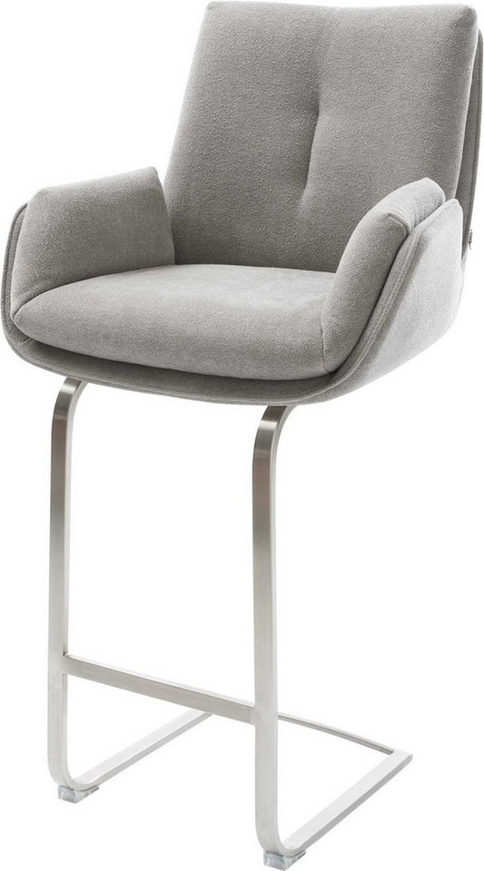 DELIFE Barhocker Clea-Flex, Freischwinger Flach Edelstahl Strukturstoff Soft Grau DELIFE Barhocker Clea-Flex, Freischwinger Flach Edelstahl Strukturstoff Soft Grau von DELIFE