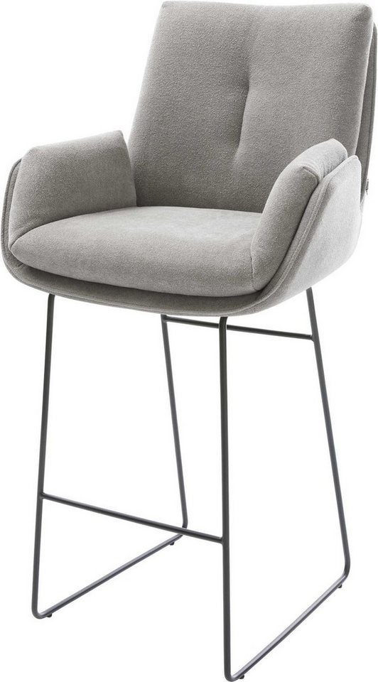 DELIFE Barhocker Clea-Flex, Kufengestell Metall Strukturstoff Soft Grau von DELIFE