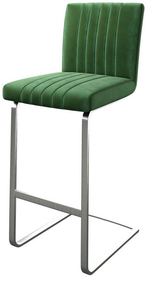 DELIFE Barhocker Luiga-Flex, Freischwinger flach Edelstahl Samt Grün DELIFE Barhocker Luiga-Flex, Freischwinger flach Edelstahl Samt Grün von DELIFE