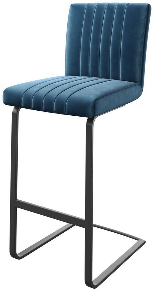 DELIFE Barhocker Luiga-Flex, Freischwinger flach Metall Samt Blau DELIFE Barhocker Luiga-Flex, Freischwinger flach Metall Samt Blau von DELIFE