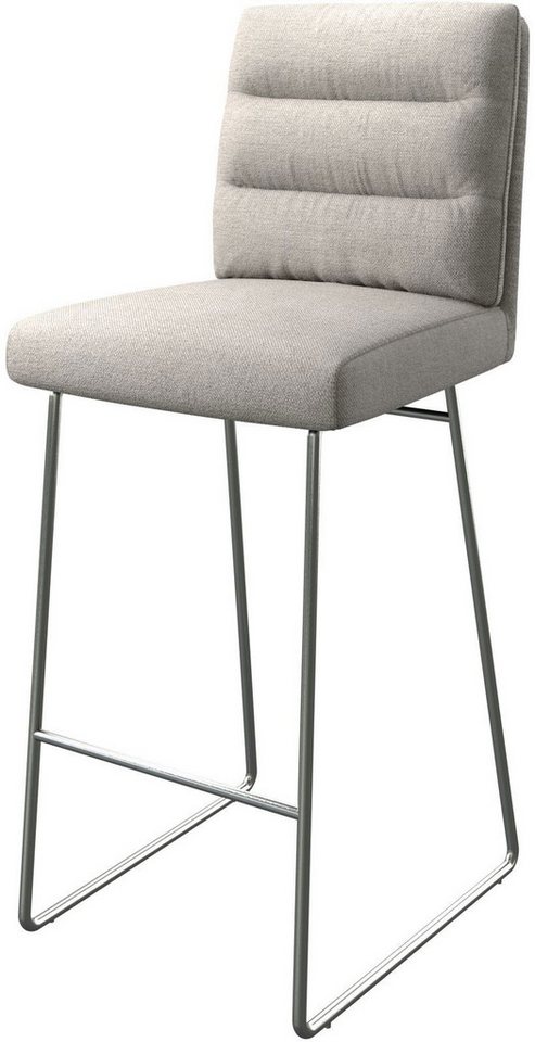 DELIFE Barhocker Pela-Flex, Kufengestell Edelstahl Stripes Hellgrau von DELIFE