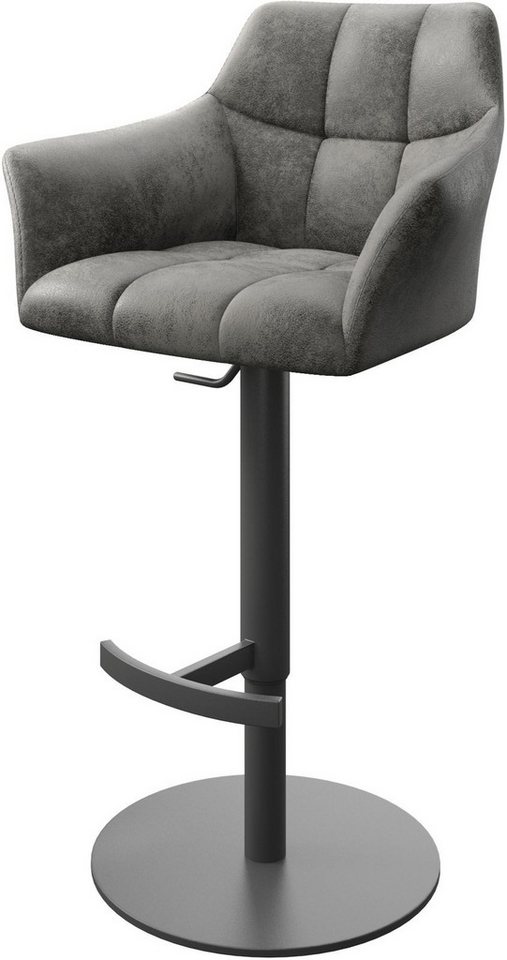 DELIFE Barhocker Yulo-Flex, Drehfuß höhenverstellbar Metall Vintage Grau von DELIFE