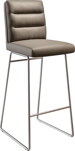 Barstuhl Pela-Flex Kufengestell Edelstahl Echt-Leder Schlamm Taschenfederkern Barstuhl Pela-Flex Kufengestell Edelstahl Echt-Leder Schlamm Taschenfederkern von DELIFE