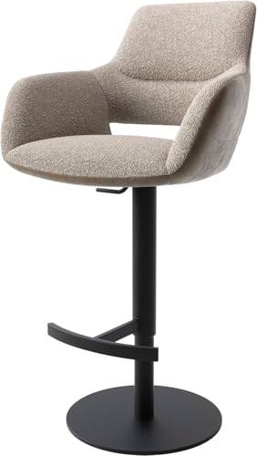 Barstuhl Yago-Flex Drehfußhöhenverstellbar Metall Schwarz Materialmix Mikrofaser Schlamm/Bouclé Schlamm drehbar Taschenfederkern Barstuhl Yago-Flex Drehfußhöhenverstellbar Metall Schwarz Materialmix Mikrofaser Schlamm/Bouclé Schlamm drehbar Taschenfederkern von DELIFE