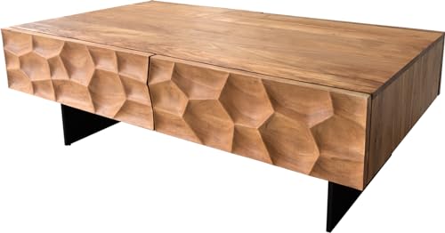 DELIFE Beistelltisch Solu Akazie Natur 120x70 cm 4 Schübe Fuß schwebend Metall Schwarz 3D-Front DELIFE Beistelltisch Solu Akazie Natur 120x70 cm 4 Schübe Fuß schwebend Metall Schwarz 3D-Front von DELIFE