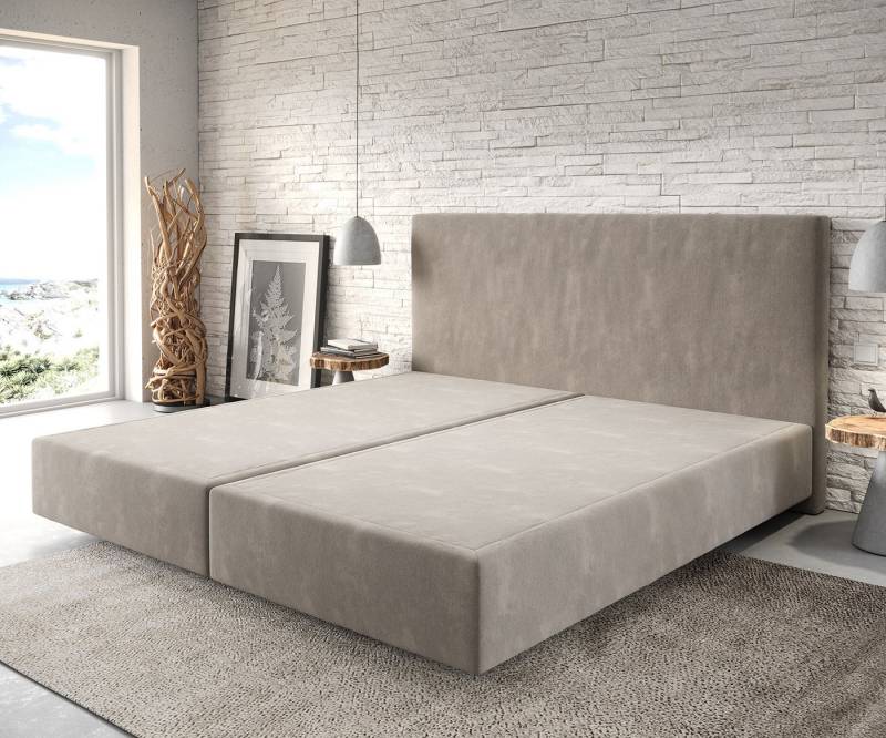 DELIFE Bettgestell Dream-Well, Mikrofaser Beige 200x200 cm von DELIFE