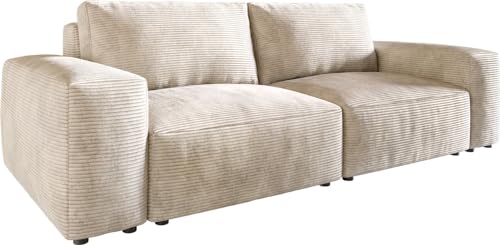 DELIFE Big-Couch Lanzo L Cord Beige 260x110 cm von DELIFE