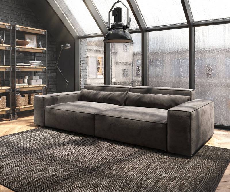 DELIFE Big-Sofa Sirpio, XL Mikrofaser Khakibraun 270x130 cm von DELIFE