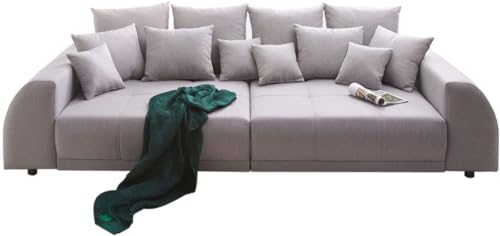 DELIFE Big-Sofa Violetta Grau 310x135 cm abgesteppt inklusive 12 Kissen Big-Sofa von DELIFE