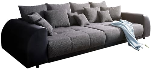 DELIFE Big-Sofa Violetta Schwarz 310x135 cm inklusive Kissen Big-Sofa von DELIFE