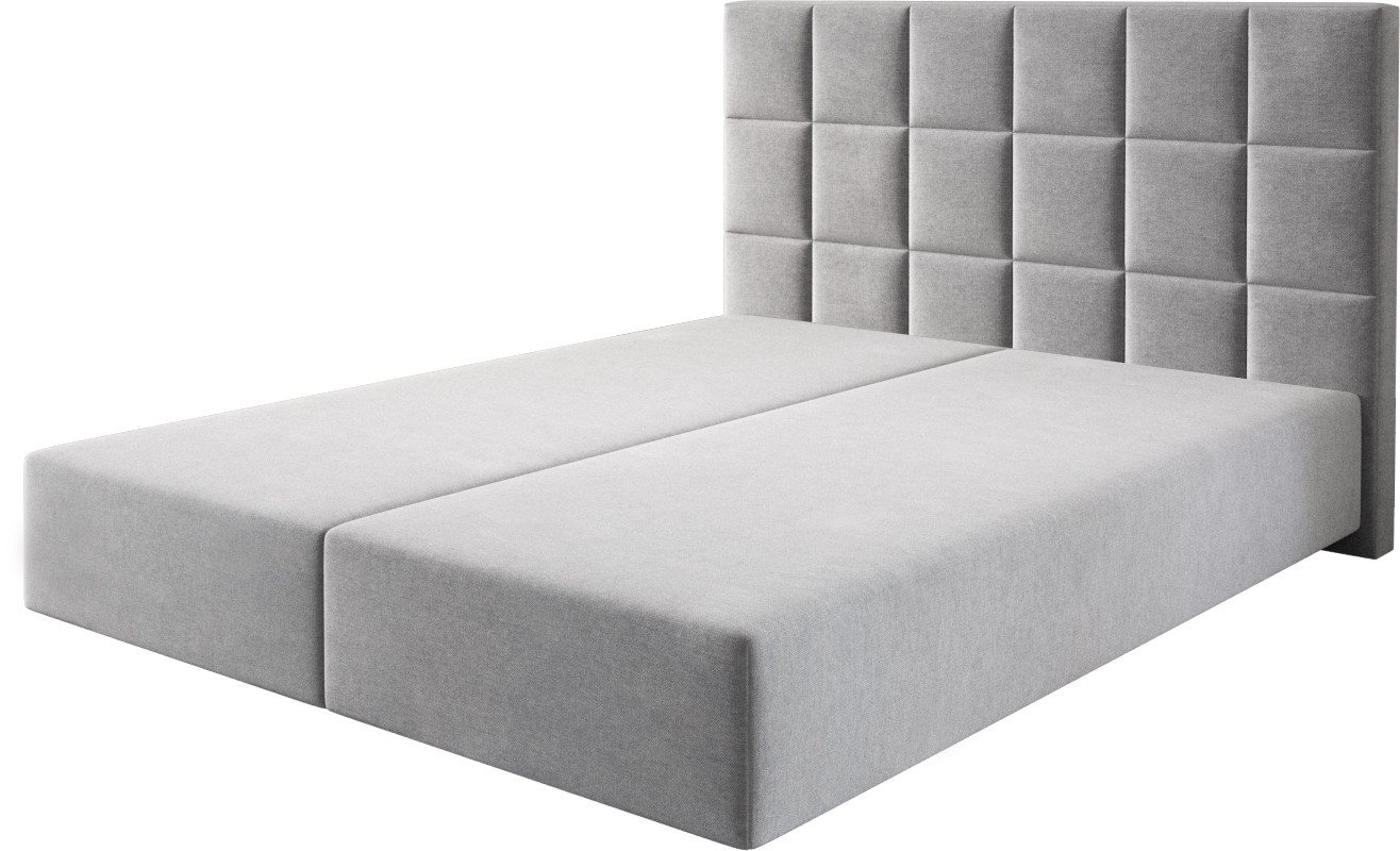 DELIFE Boxspringbett Dream-Fine, Mikrofaser Grau 160x200 cm von DELIFE