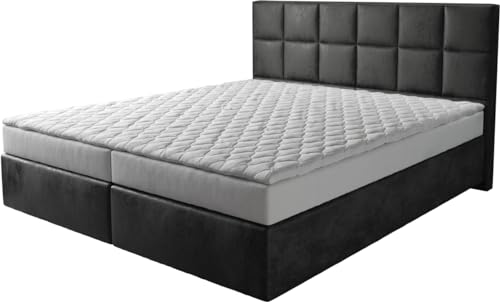 DELIFE Boxspringbett Dream-Fine Mikrofaser Anthrazit Vintage 180x200 cm mit Matratze und Topper DELIFE Boxspringbett Dream-Fine Mikrofaser Anthrazit Vintage 180x200 cm mit Matratze und Topper von DELIFE