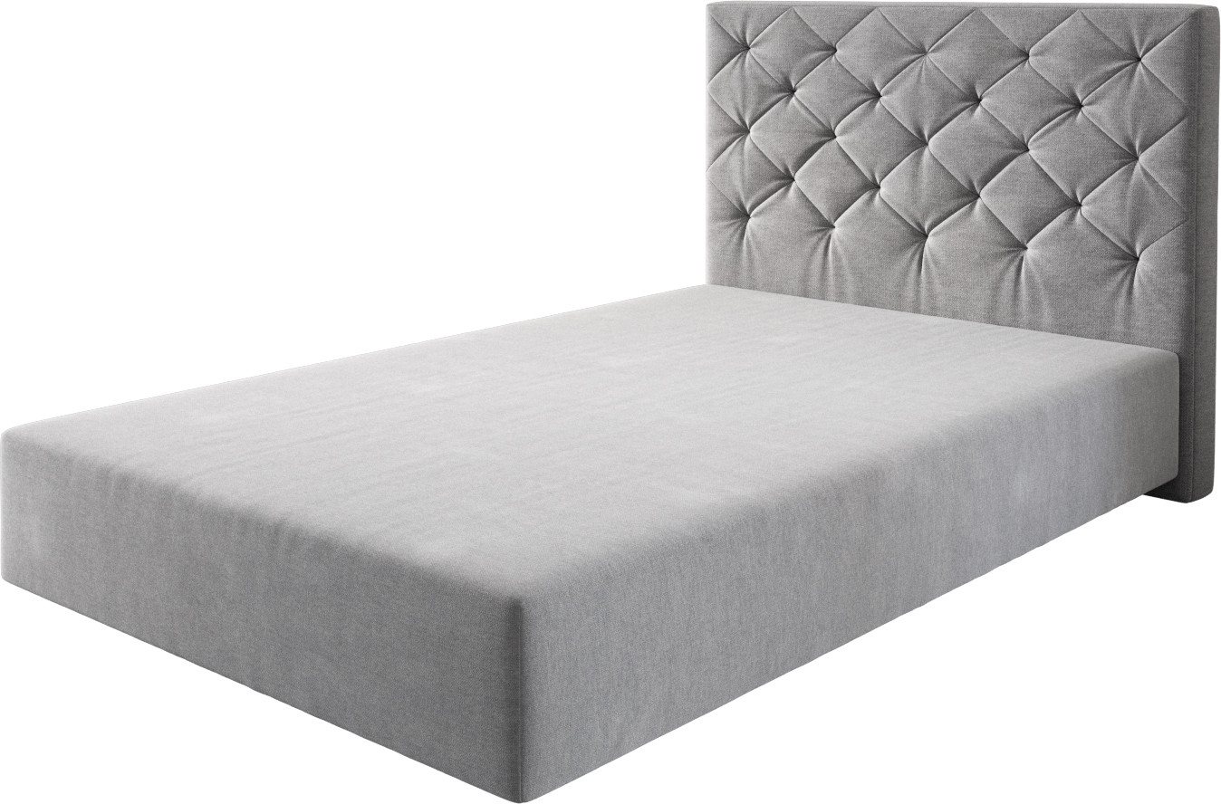 DELIFE Boxspringbett Dream-Great, Mikrofaser Grau 120x200 cm Bettgestell von DELIFE