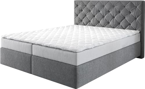 DELIFE Boxspringbett Dream-Great Mikrofaser Anthrazit 160x200 cm mit Matratze und Topper DELIFE Boxspringbett Dream-Great Mikrofaser Anthrazit 160x200 cm mit Matratze und Topper von DELIFE