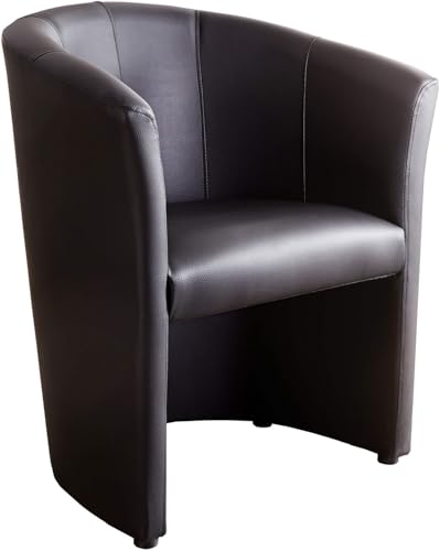 DELIFE Clubsessel Pieder Schwarz gepolstert Kunstleder Cocktailsessel Designsessel von DELIFE