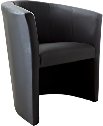 DELIFE Clubsessel Pieder Schwarz gepolstert Kunstleder Cocktailsessel Designsessel von DELIFE