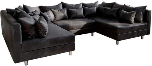 DELIFE Couch Clovis Anthrazit Antik Optik Wohnlandschaft modulares Sofa von DELIFE