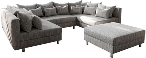 DELIFE Couch Clovis Hellgrau Strukturstoff mit Hocker Wohnlandschaft Modulsofa DELIFE Couch Clovis Hellgrau Strukturstoff mit Hocker Wohnlandschaft Modulsofa von DELIFE