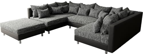 DELIFE Couch Clovis Schwarz mit Hocker Wohnlandschaft Modulsofa DELIFE Couch Clovis Schwarz mit Hocker Wohnlandschaft Modulsofa von DELIFE