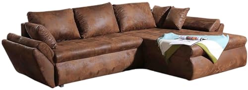 DELIFE Couch Loana Braun 275x185 cm Ecksofa Schlaffunktion Ottomane variabel von DELIFE