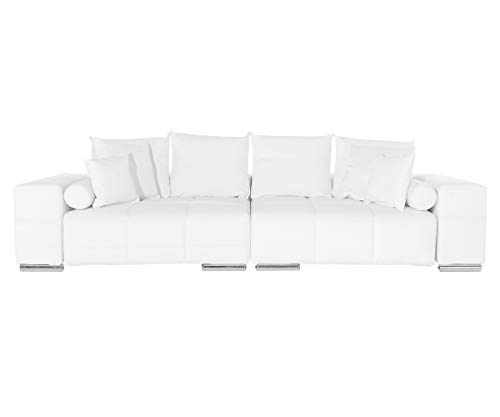 DELIFE Couch Marbeya Weiss 290x110 cm mit Schlaffunktion Big-Sofa von DELIFE