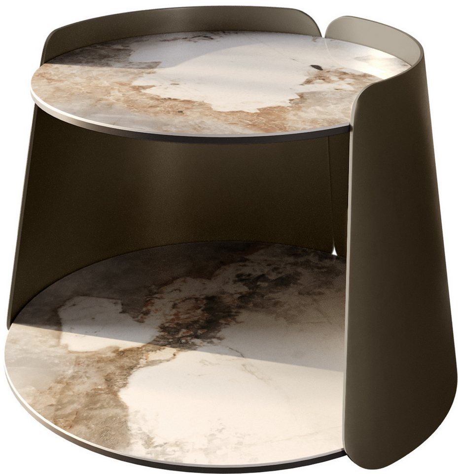 DELIFE Couchtisch Daban, Keramik Minas Melange Weiß-Beige 59x59 cm Gestell Metall Titanfarbig DELIFE Couchtisch Daban, Keramik Minas Melange Weiß-Beige 59x59 cm Gestell Metall Titanfarbig von DELIFE