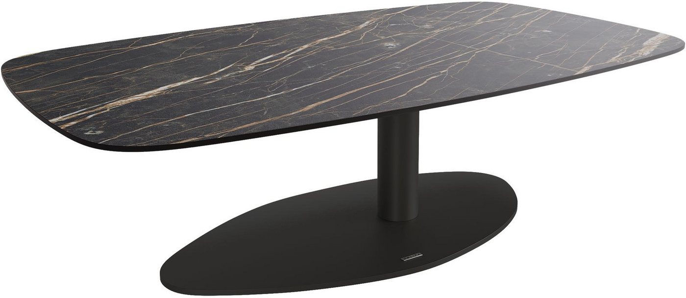 DELIFE Couchtisch Edge, Boot 120x70 cm Keramik Laminam® Noir Desir Braun Vibany Metall Schwarz von DELIFE