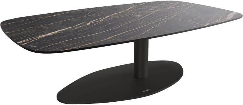 DELIFE Couchtisch Edge, Boot 120x70 cm Keramik Laminam® Noir Desir Braun Vibany Metall Schwarz von DELIFE