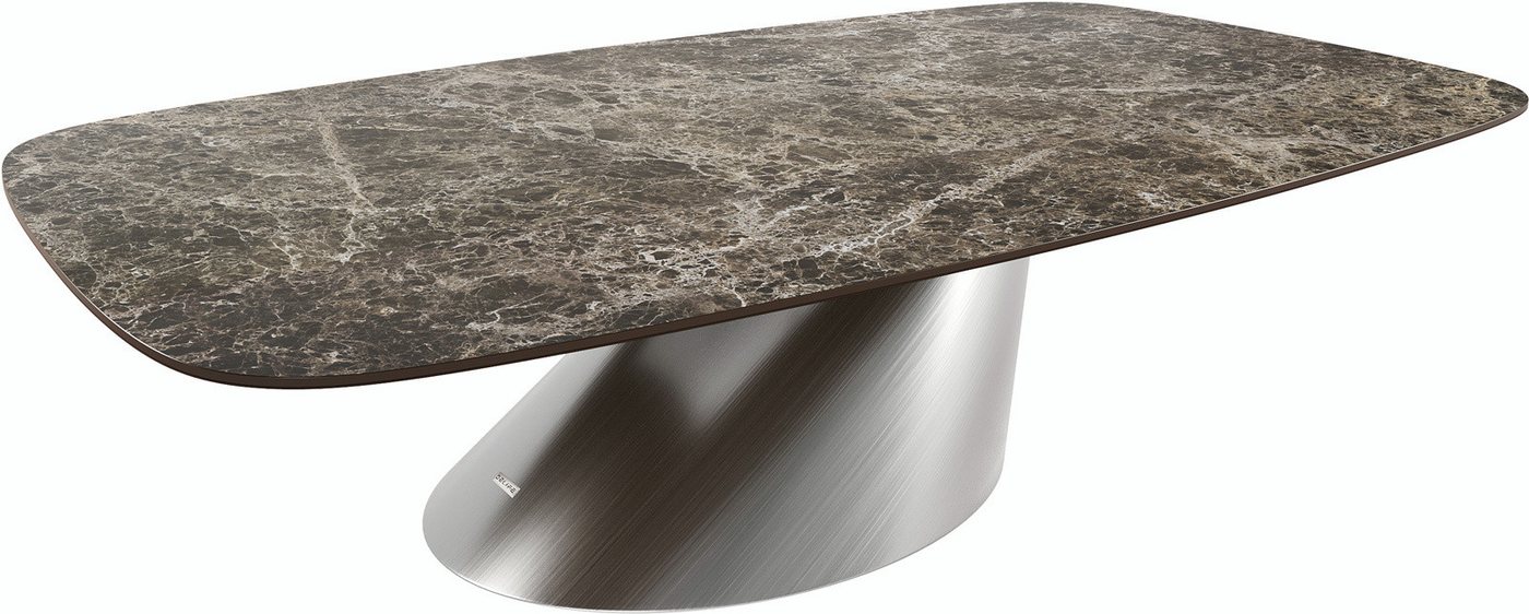 DELIFE Couchtisch Edge, Boot 140x80 cm Keramik Laminam® Emperador Extra Lucidato Dunkelbraun C von DELIFE