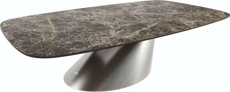 DELIFE Couchtisch Edge, Boot 140x80 cm Keramik Laminam® Emperador Extra Lucidato Dunkelbraun C von DELIFE