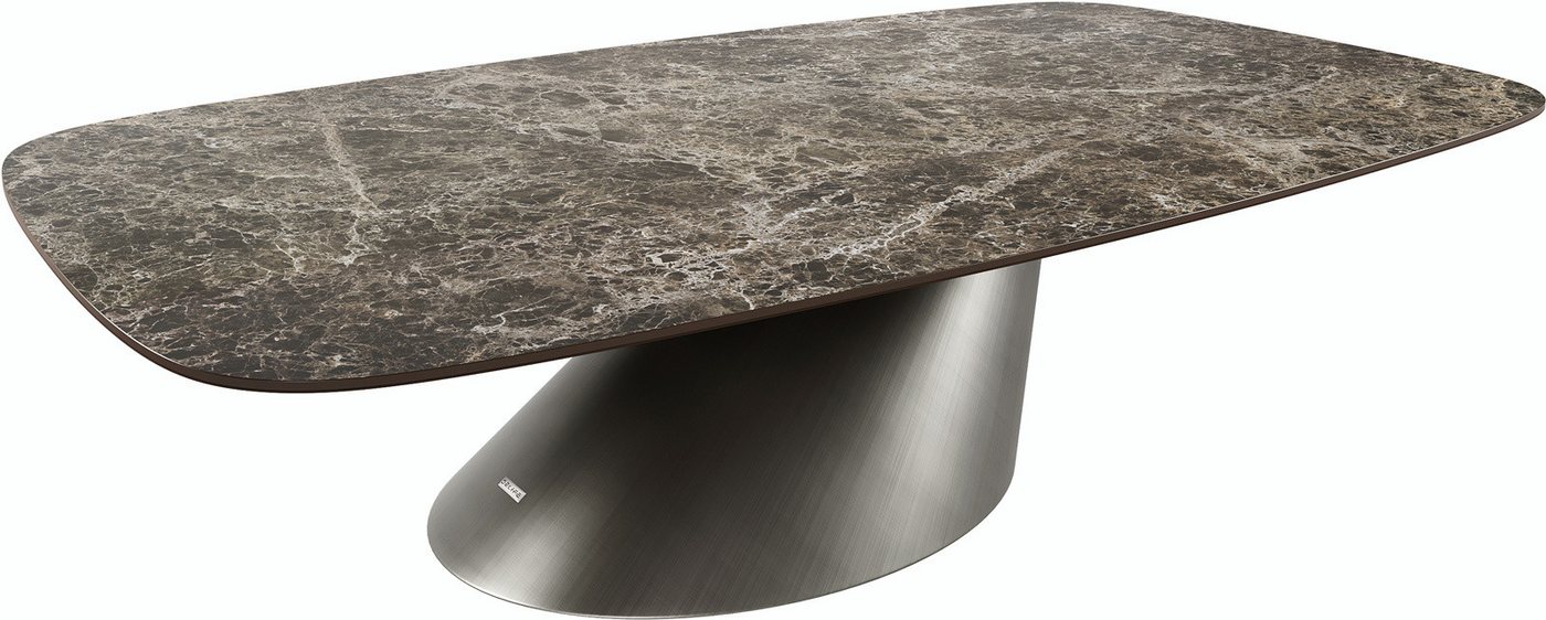 DELIFE Couchtisch Edge, Boot 140x80 cm Keramik Laminam® Emperador Extra Lucidato Dunkelbraun C von DELIFE