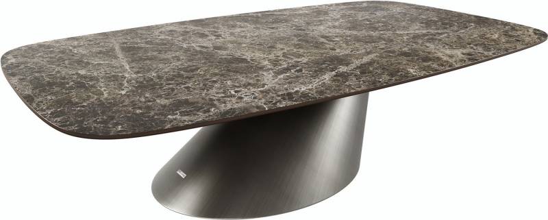 DELIFE Couchtisch Edge, Boot 140x80 cm Keramik Laminam® Emperador Extra Lucidato Dunkelbraun C von DELIFE