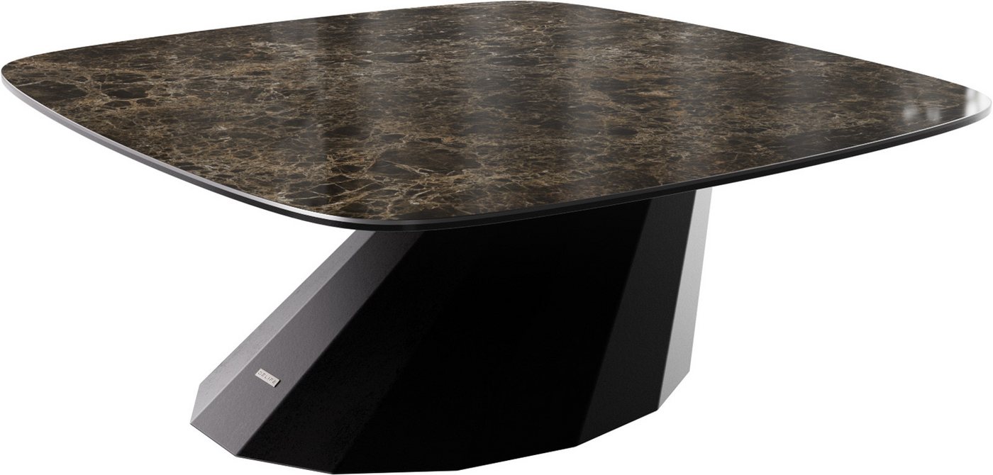 DELIFE Couchtisch Edge, Boot 90x90 cm Keramik Laminam® Emperador Extra Lucidato Dunkelbraun Pa von DELIFE