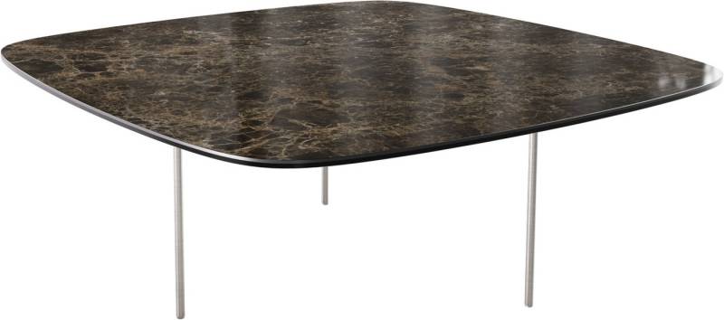 DELIFE Couchtisch Edge, Boot 90x90 cm Keramik Laminam® Emperador Extra Lucidato Dunkelbraun Tr von DELIFE