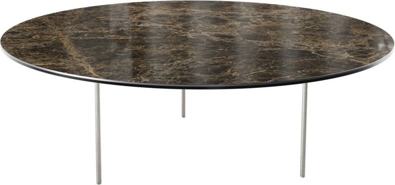 DELIFE Couchtisch Edge, Rund 100x100 cm Keramik Laminam® Emperador Extra Lucidato Dunkelbraun von DELIFE