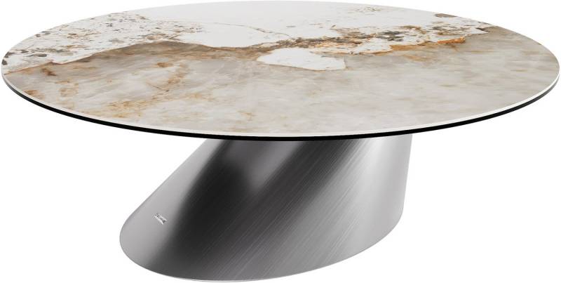 DELIFE Couchtisch Edge, Rund 100x100 cm Keramik Minas Melange Conis Edelstahl gebürstet DELIFE Couchtisch Edge, Rund 100x100 cm Keramik Minas Melange Conis Edelstahl gebürstet von DELIFE